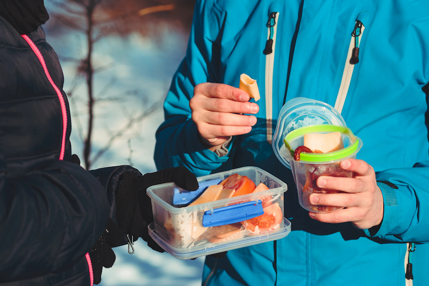 Outdoor snacks zuhause vorbereitet