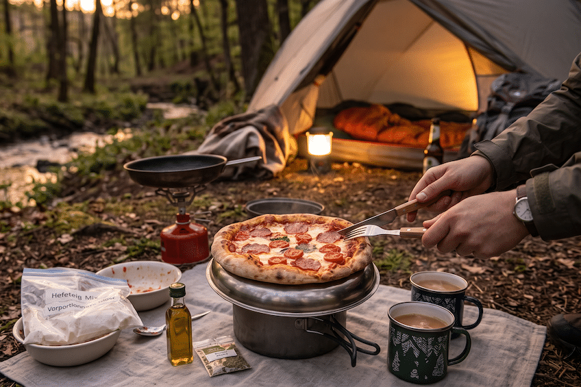 Pfannenpizza Gaskocher Trekking