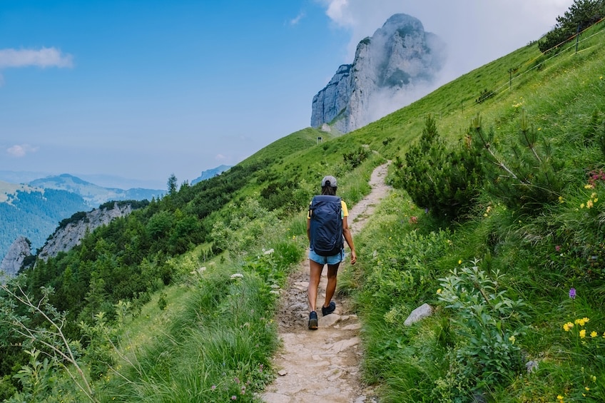 Gaskocher beim Kochen auf einer Trekkingtour